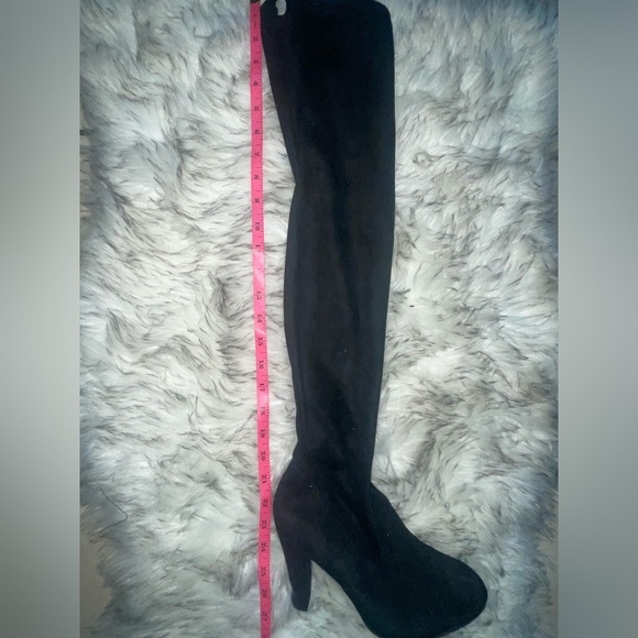 Thigh high boots knee high boots Black heel boots chunky boots - Picture 9 of 9